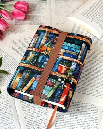 etui na książkę biblioteka, widok z tyłu