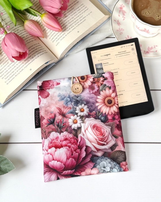 wsuwane etui na czytnik 6 calowy wzór angielski ogród idealny na prezent dla romantycznej duszy