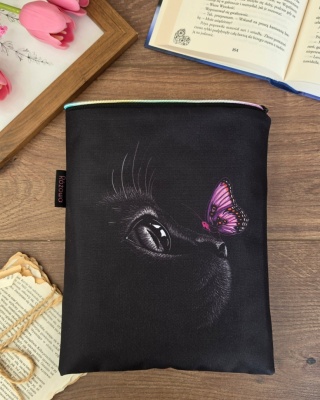 Book sleeve na książki lub tablet CZARNY KOT