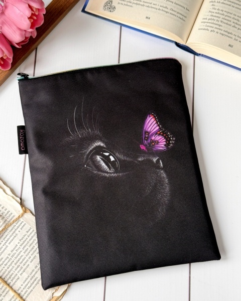 Book sleeve na książki lub tablet CZARNY KOT