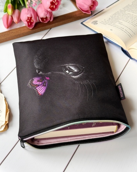 Book sleeve na książki lub tablet CZARNY KOT