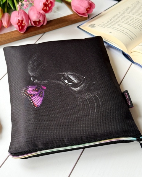 Book sleeve na książki lub tablet CZARNY KOT