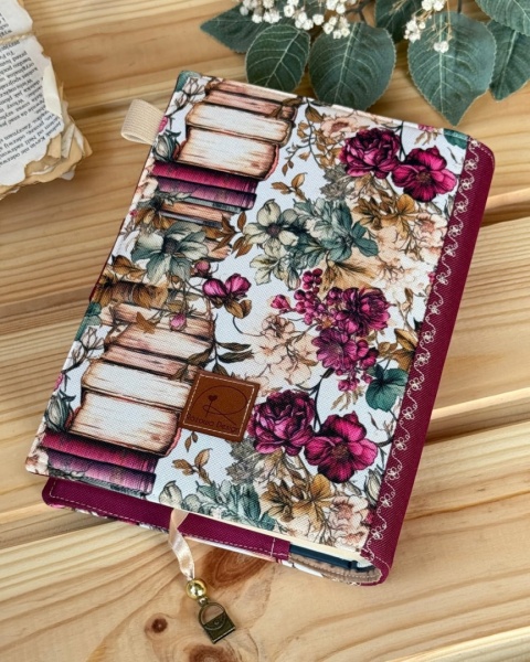 Etui okładkowe BOOKS AND FLOWERS