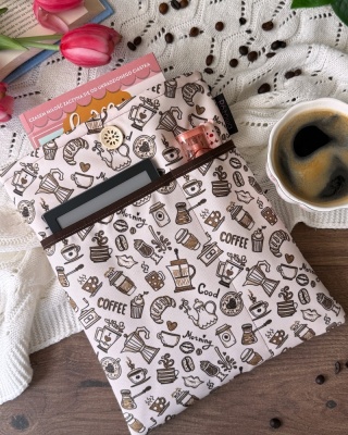 Book Sleeve z kieszonką MORNING COFFEE