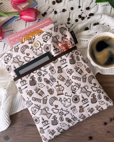 Book Sleeve z kieszonką MORNING COFFEE