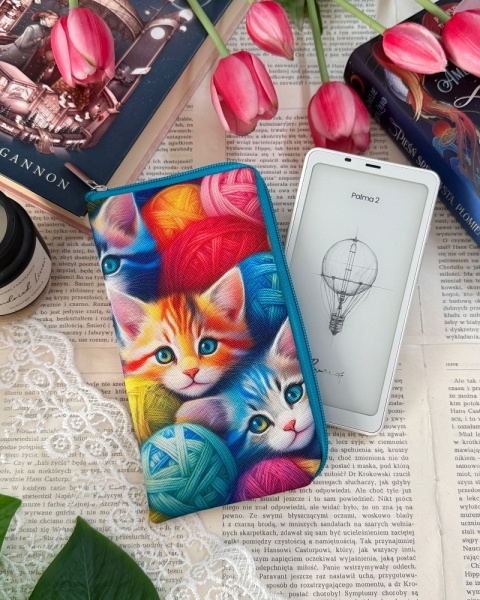 Etui na czytnik palma lub telefon KOLOROWE KOTKI