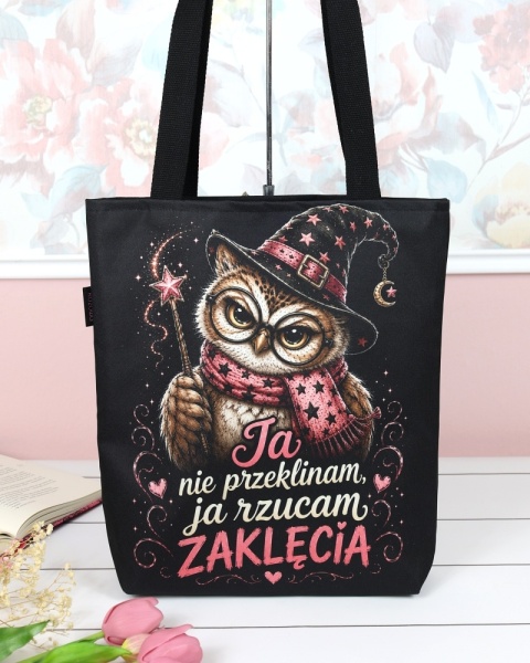torba na ksiązki mieszcząca a4 z motywem sowy