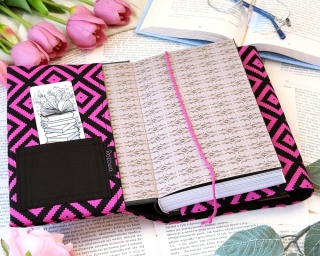 Etui na książki PINK AZTEC