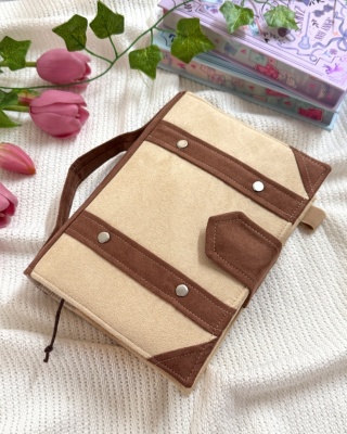 Okładka na książki i planery z rączką BROWN BEIGE