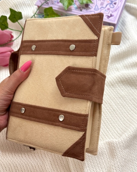 Okładka na książki i planery z rączką BROWN BEIGE