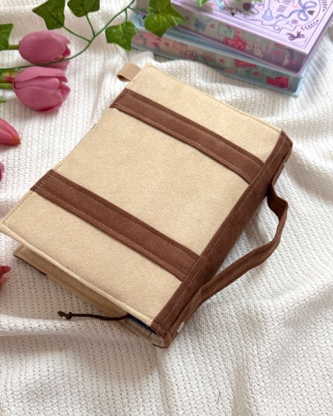 Okładka na książki i planery z rączką BROWN BEIGE