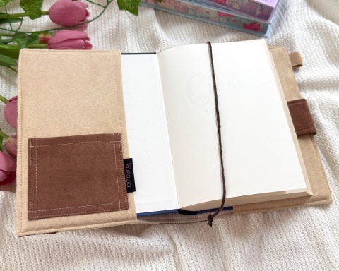 Okładka na książki i planery z rączką BROWN BEIGE