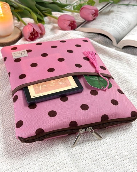 Book Sleeve z kieszonką na książki lub tablet KROPKI