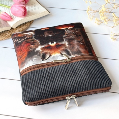 Book Sleeve z kieszonką JESIENNY LISEK