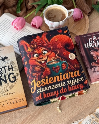 Okładka na duże książki 22-24 cm JESIEŃ, KAWA I JA