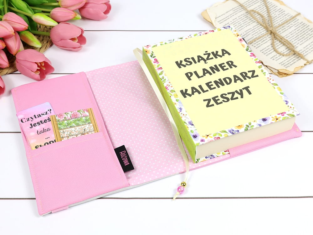 ochronne etui na kalendarz lub planer we wzorze natura sówka, widok wnętrza etui