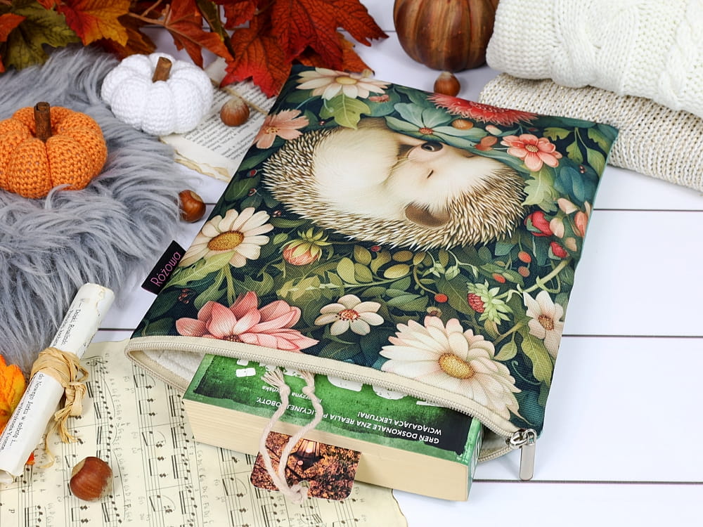 book sleeve polskie etui na książki lub tablet w jesiennym wydaniu, widok góry etui
